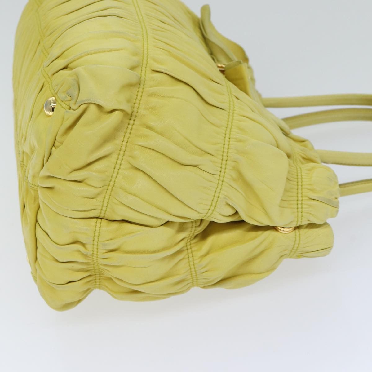 Prada Ribbon Yellow Leather Handbag (Pre-Owned) Size ONE SIZE - 3 Thumbnail