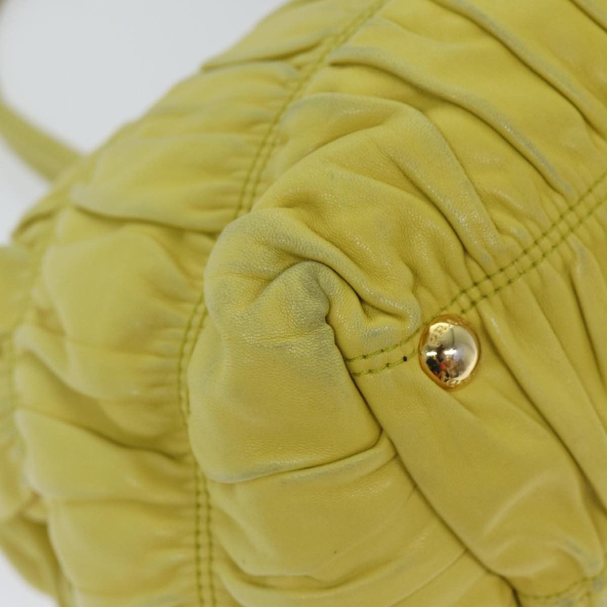 Prada Ribbon Yellow Leather Handbag (Pre-Owned) Size ONE SIZE - 9 Thumbnail