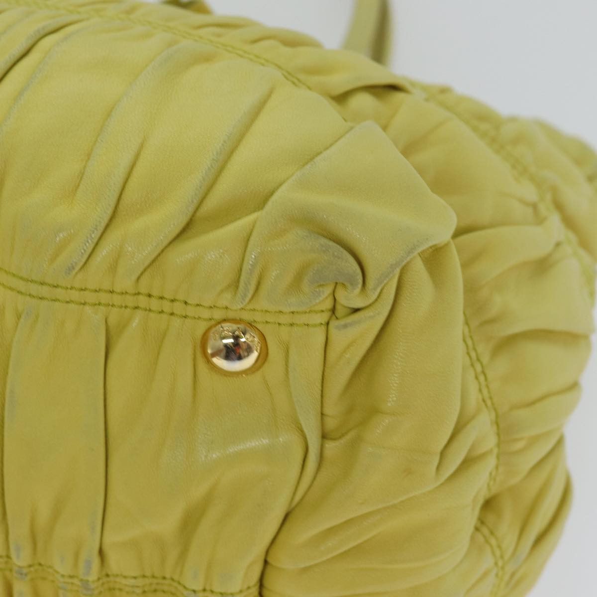 Prada Ribbon Yellow Leather Handbag (Pre-Owned) Size ONE SIZE - 6 Thumbnail