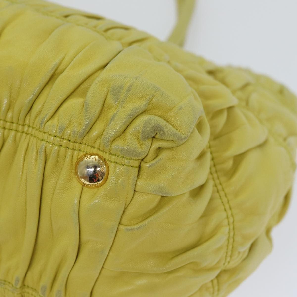 Prada Ribbon Yellow Leather Handbag (Pre-Owned) Size ONE SIZE - 8 Thumbnail