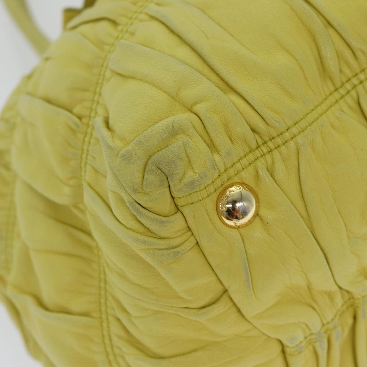 Prada Ribbon Yellow Leather Handbag (Pre-Owned) Size ONE SIZE - 7 Thumbnail