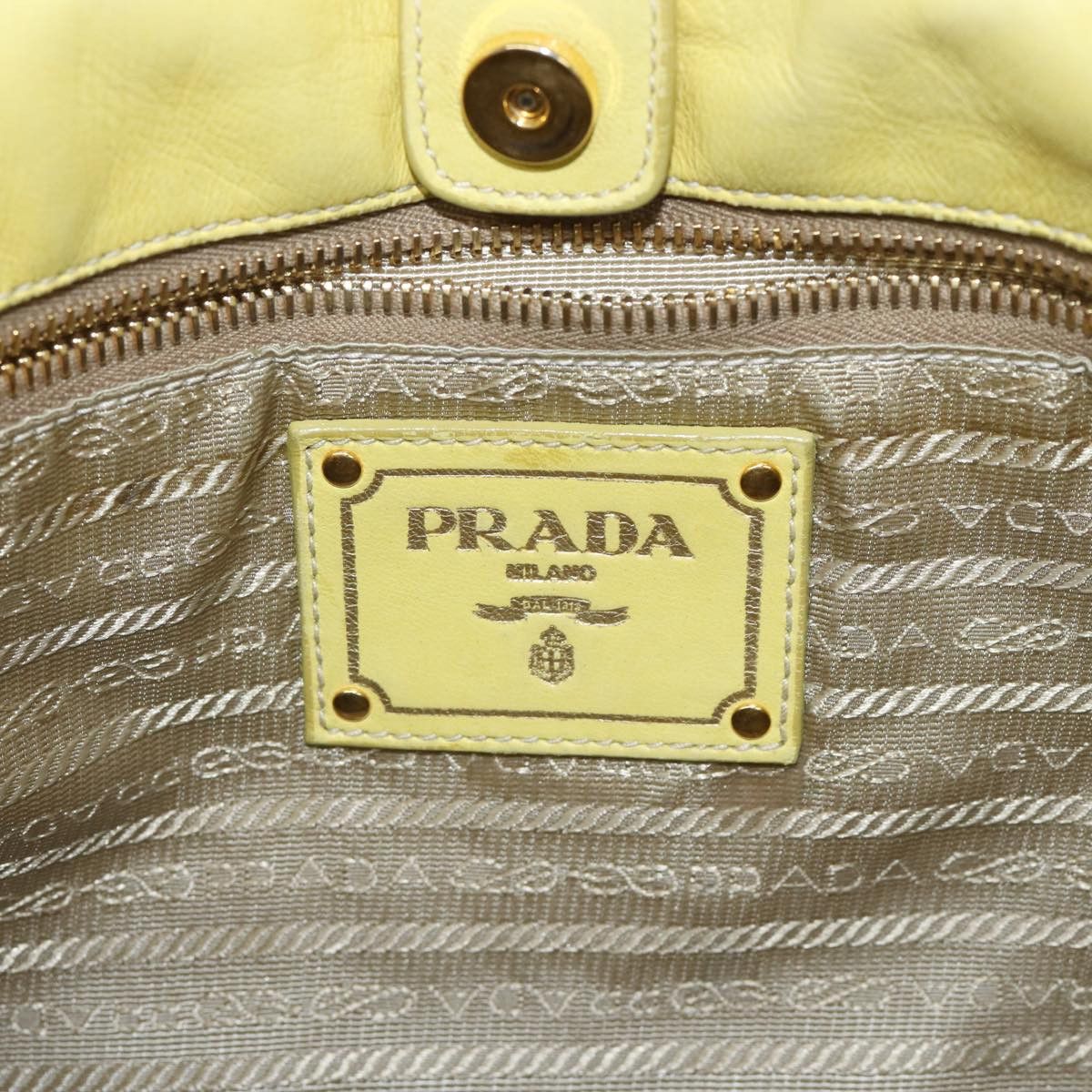 Prada Ribbon Yellow Leather Handbag (Pre-Owned) Size ONE SIZE - 12 Thumbnail