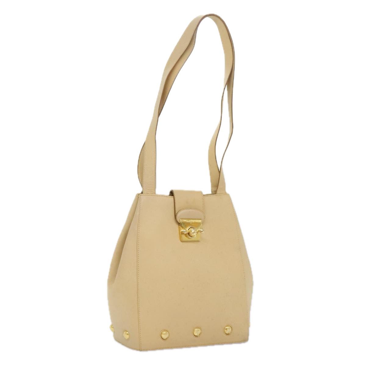 Salvatore Ferragamo Beige Leather Shoulder Bag (Pre-Owned) Size ONE SIZE - 16 Thumbnail