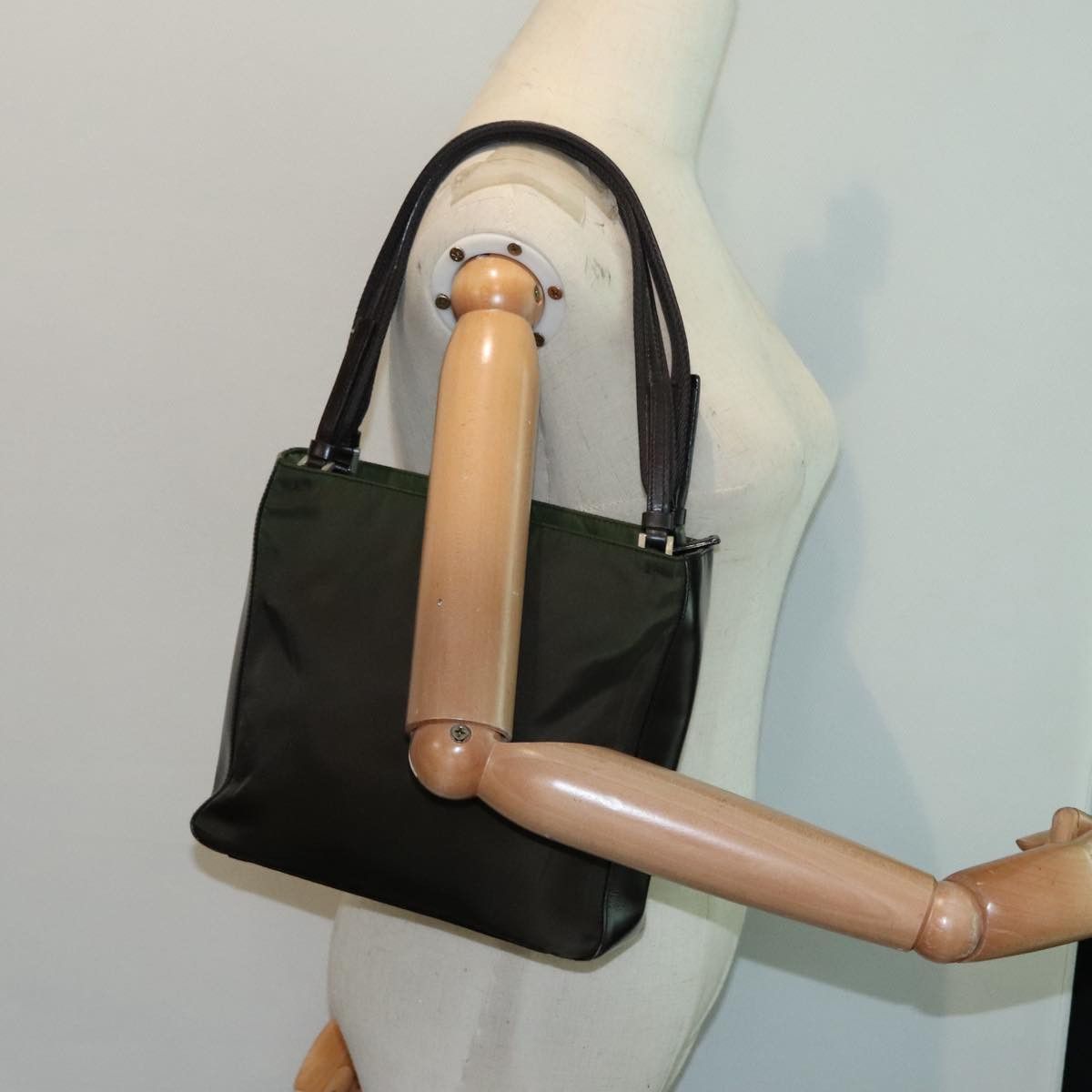 Prada Tessuto Khaki Synthetic Tote Bag (Pre-Owned) Size ONE SIZE - 14 Thumbnail