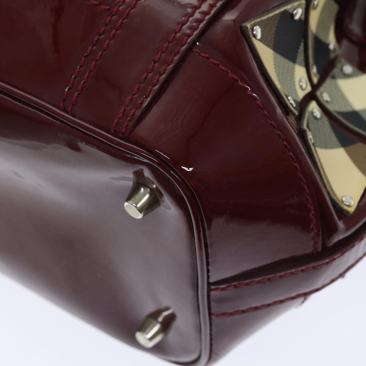 Burberry Red Patent Leather Handbag (Pre-Owned) Size ONE SIZE - 8 Thumbnail