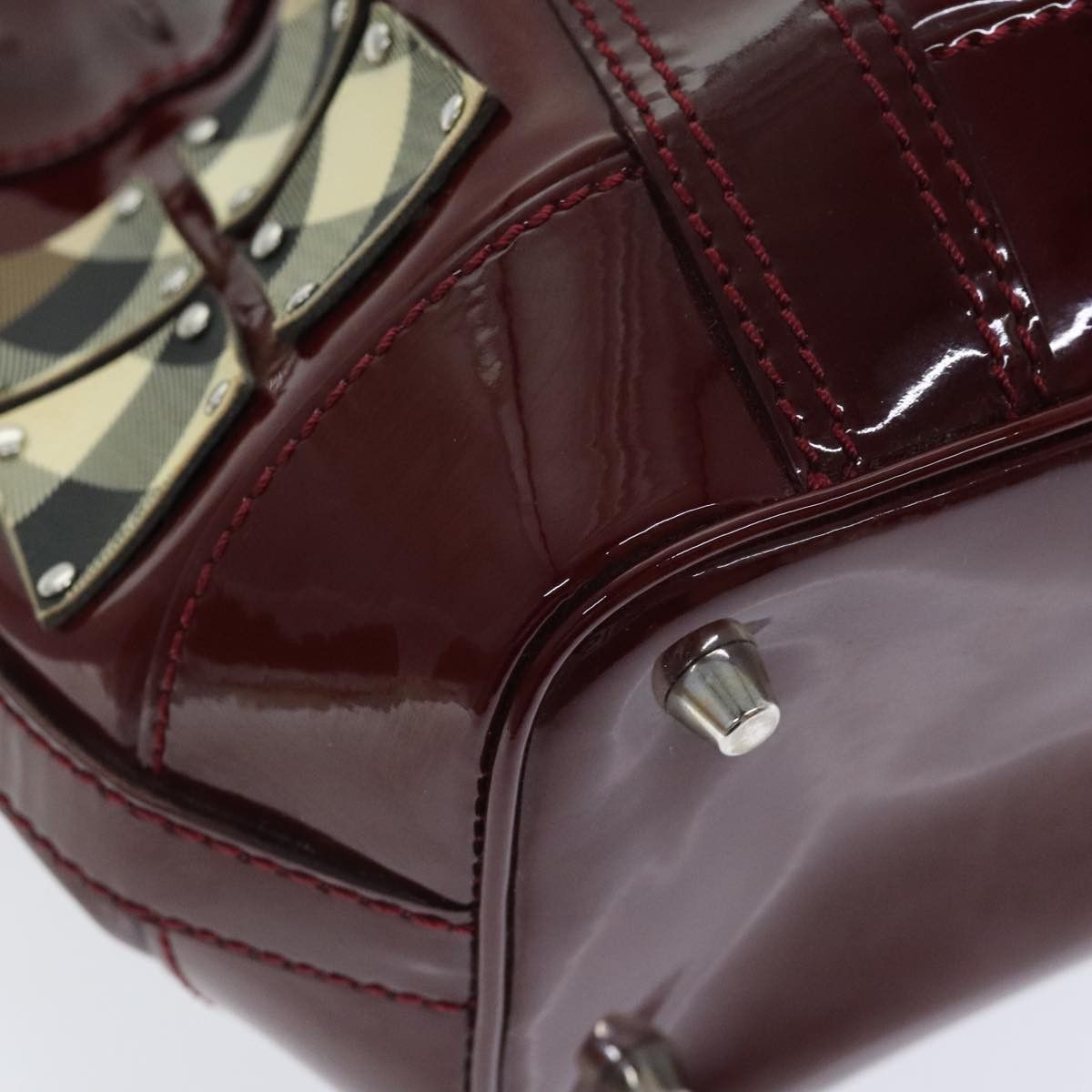 Burberry Red Patent Leather Handbag (Pre-Owned) Size ONE SIZE - 7 Thumbnail