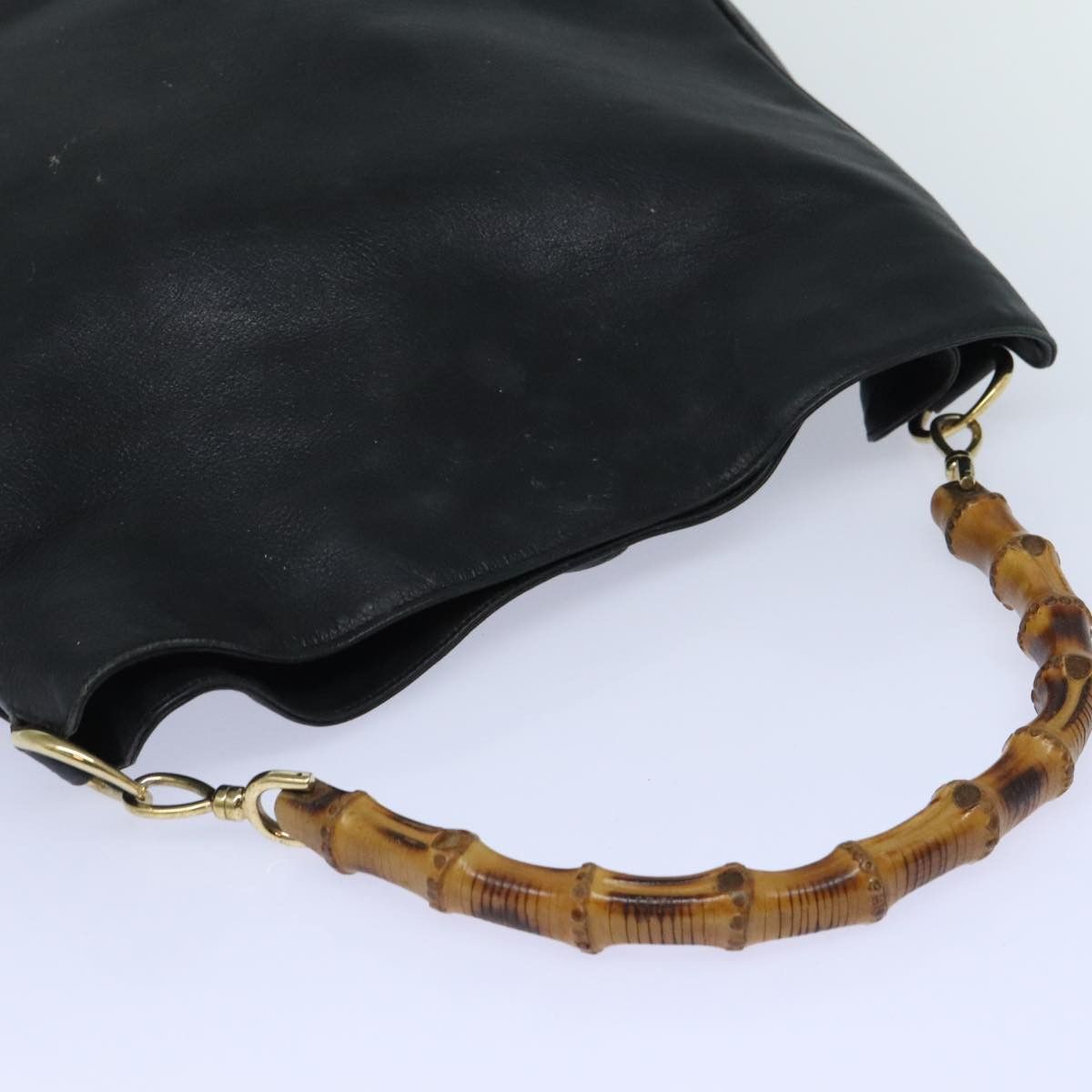 Gucci Bamboo Black Leather Handbag (Pre-Owned) Size ONE SIZE - 5 Thumbnail