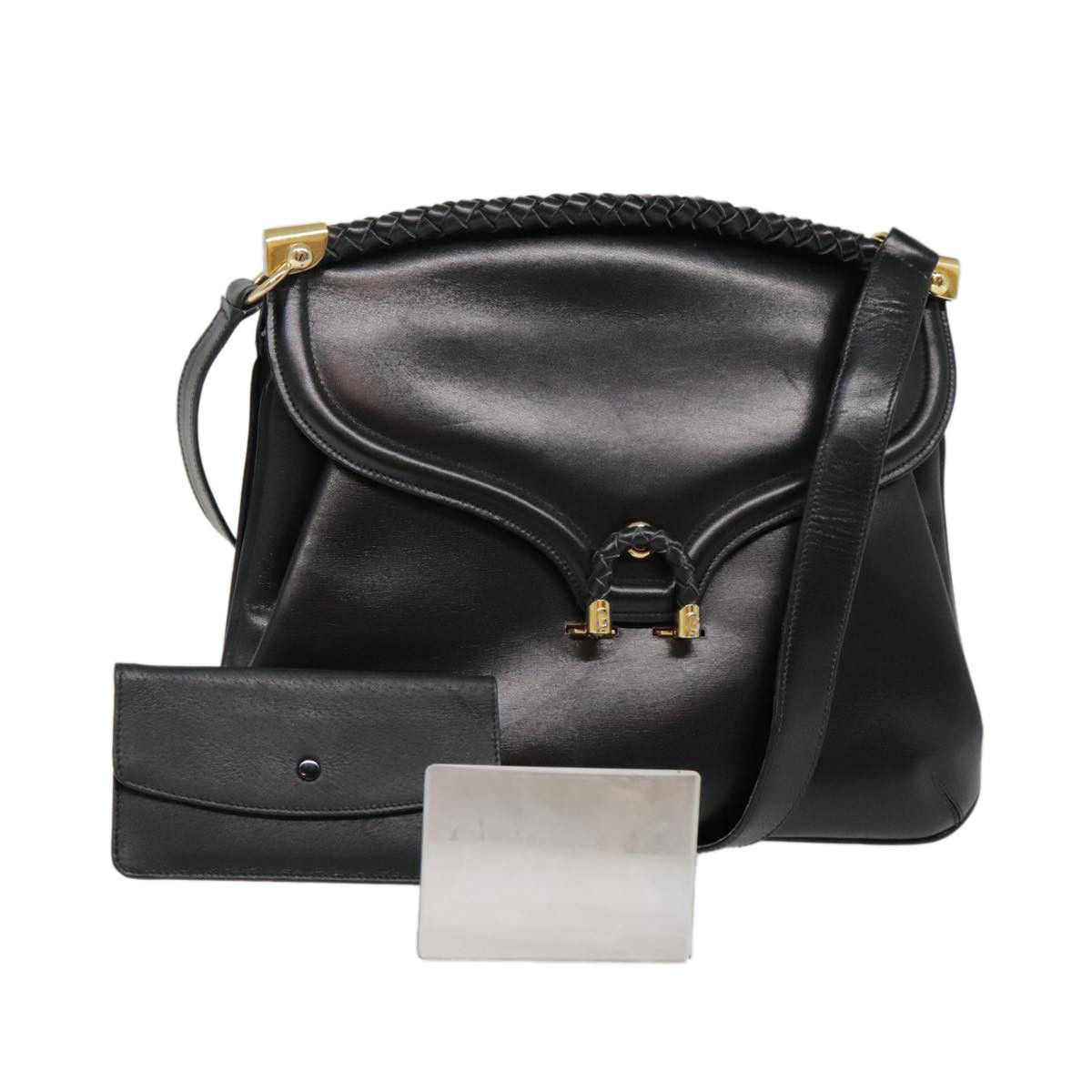 Gucci Horsebit Black Leather Shoulder Bag (Pre-Owned) Size ONE SIZE - 13 Thumbnail