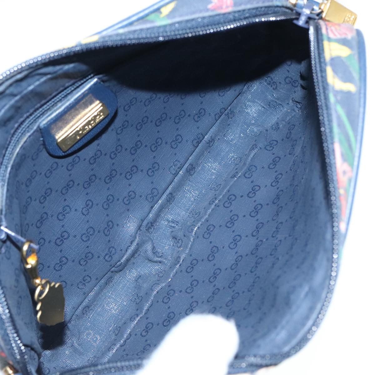 Gucci Gg Flora Navy Canvas Shoulder Bag (Pre-Owned) Size ONE SIZE - 18 Thumbnail