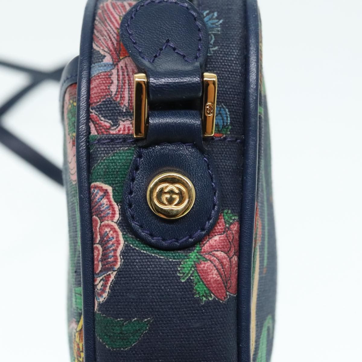 Gucci Gg Flora Navy Canvas Shoulder Bag (Pre-Owned) Size ONE SIZE - 13 Thumbnail