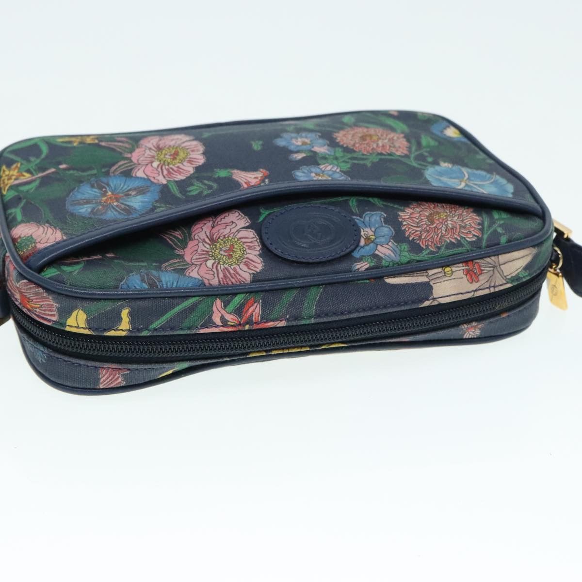 Gucci Gg Flora Navy Canvas Shoulder Bag (Pre-Owned) Size ONE SIZE - 5 Thumbnail