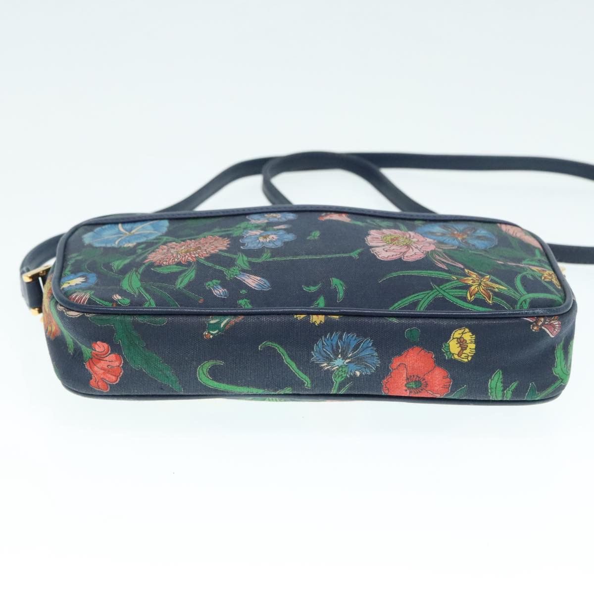 Gucci Gg Flora Navy Canvas Shoulder Bag (Pre-Owned) Size ONE SIZE - 8 Thumbnail