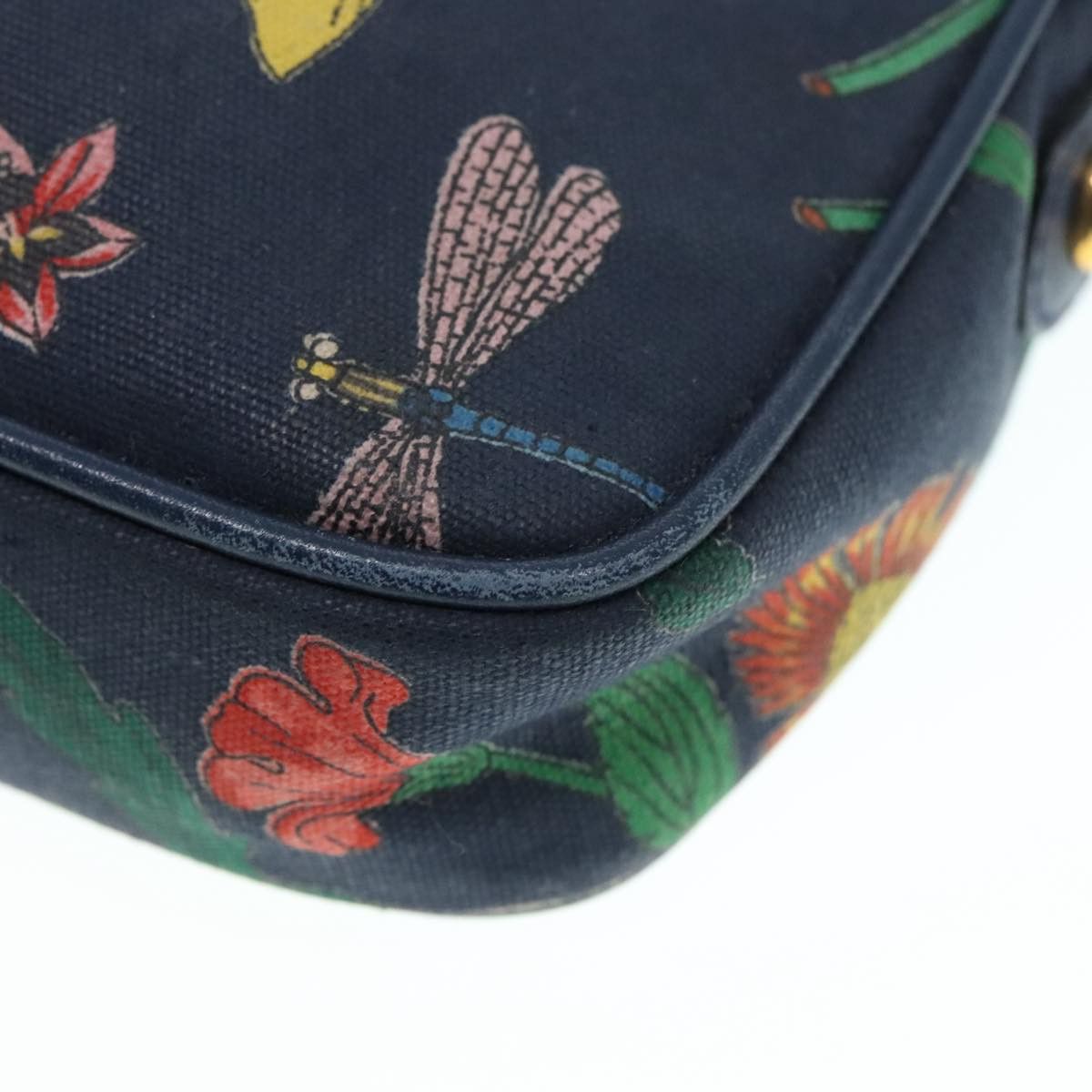 Gucci Gg Flora Navy Canvas Shoulder Bag (Pre-Owned) Size ONE SIZE - 11 Thumbnail