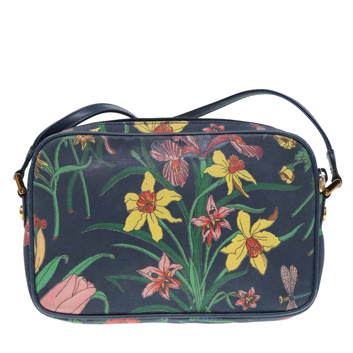 Gucci Gg Flora Navy Canvas Shoulder Bag (Pre-Owned) Size ONE SIZE - 2 Thumbnail