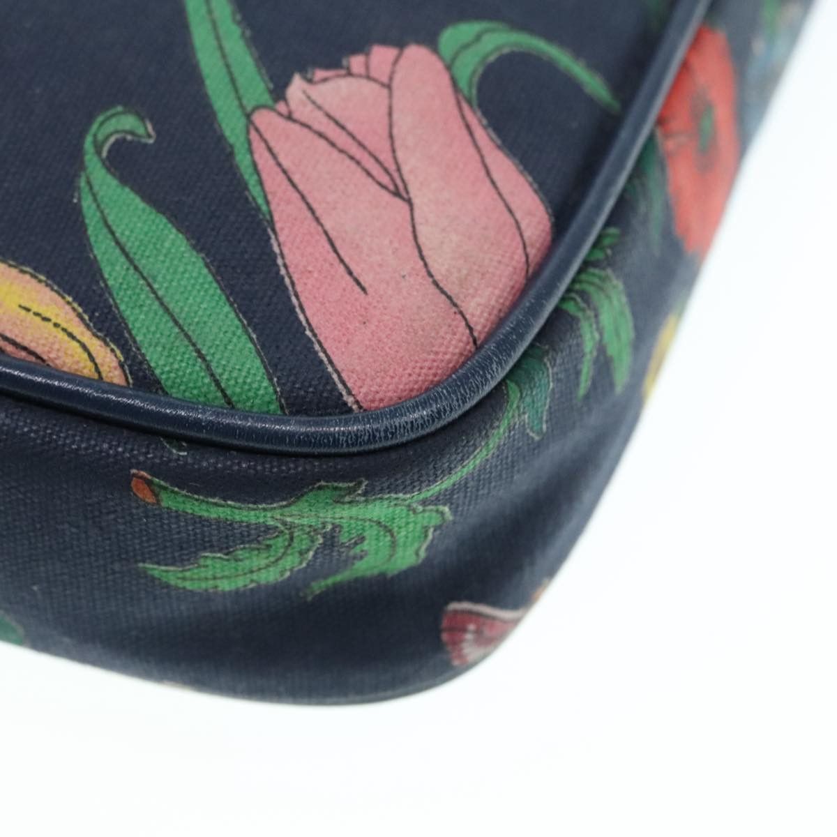 Gucci Gg Flora Navy Canvas Shoulder Bag (Pre-Owned) Size ONE SIZE - 12 Thumbnail