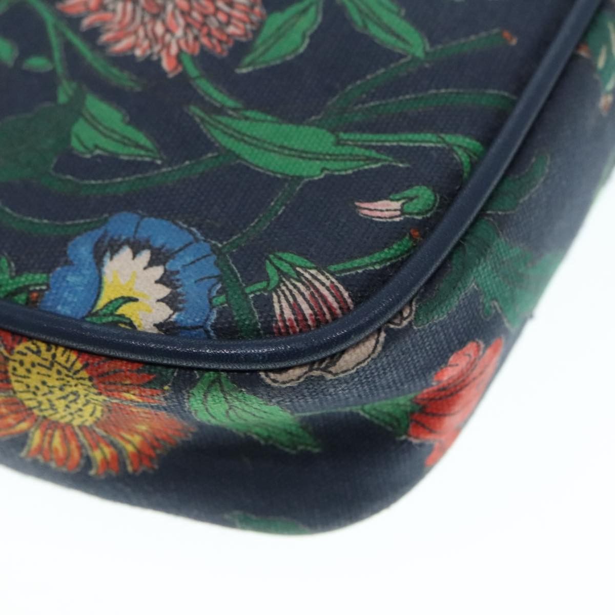 Gucci Gg Flora Navy Canvas Shoulder Bag (Pre-Owned) Size ONE SIZE - 10 Thumbnail