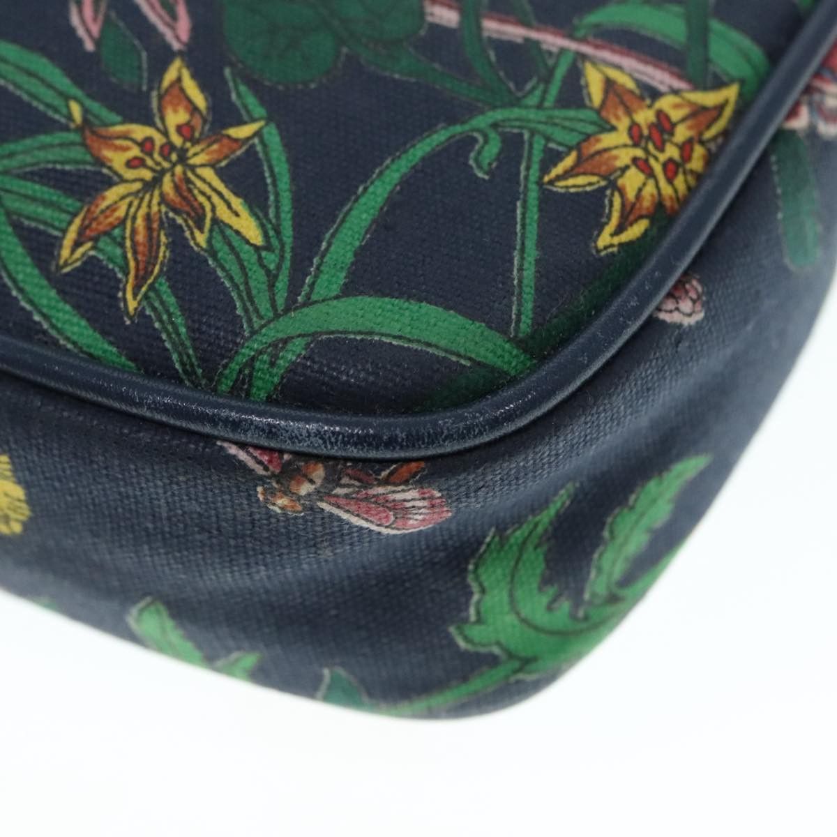 Gucci Gg Flora Navy Canvas Shoulder Bag (Pre-Owned) Size ONE SIZE - 9 Thumbnail