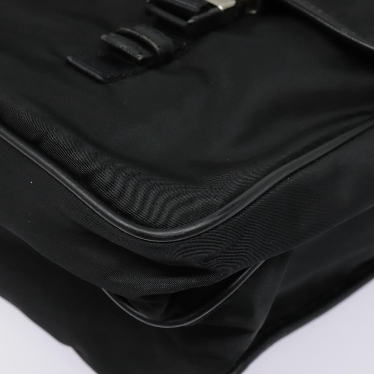 Prada Triangle Logo Black Synthetic Shoulder Bag (Pre-Owned) Size ONE SIZE - 7 Thumbnail