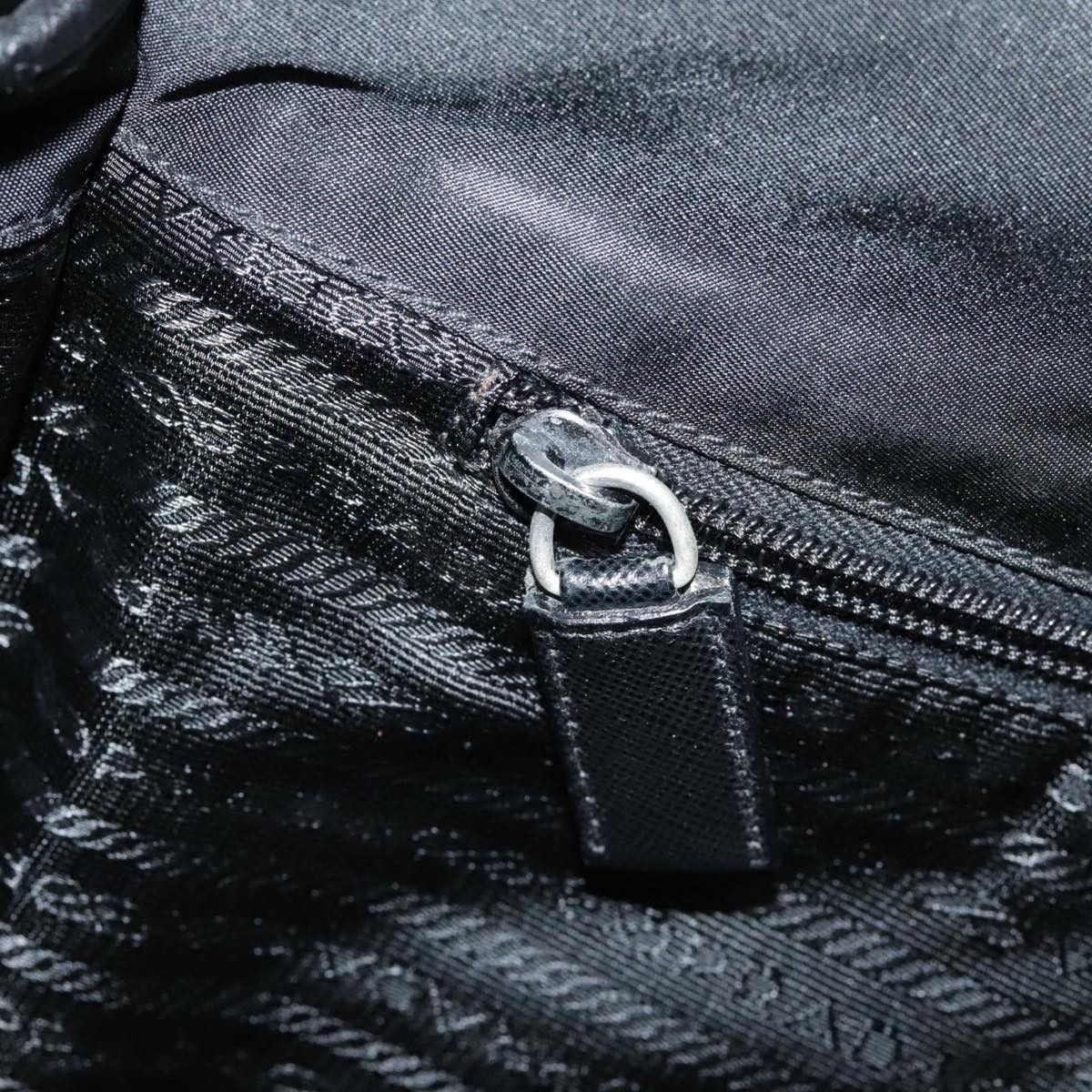 Prada Triangle Logo Black Synthetic Shoulder Bag (Pre-Owned) Size ONE SIZE - 10 Thumbnail