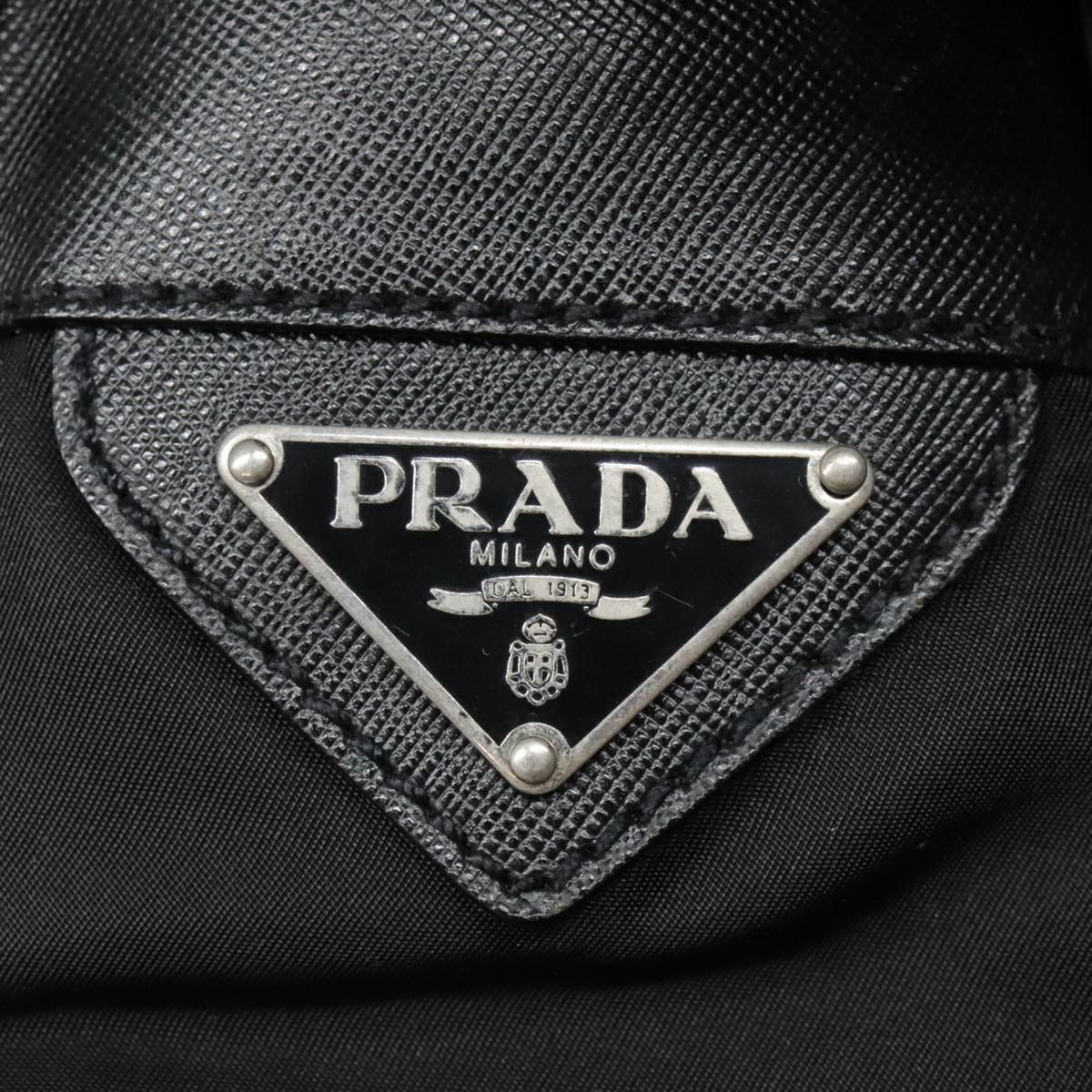 Prada Triangle Logo Black Synthetic Shoulder Bag (Pre-Owned) Size ONE SIZE - 19 Thumbnail