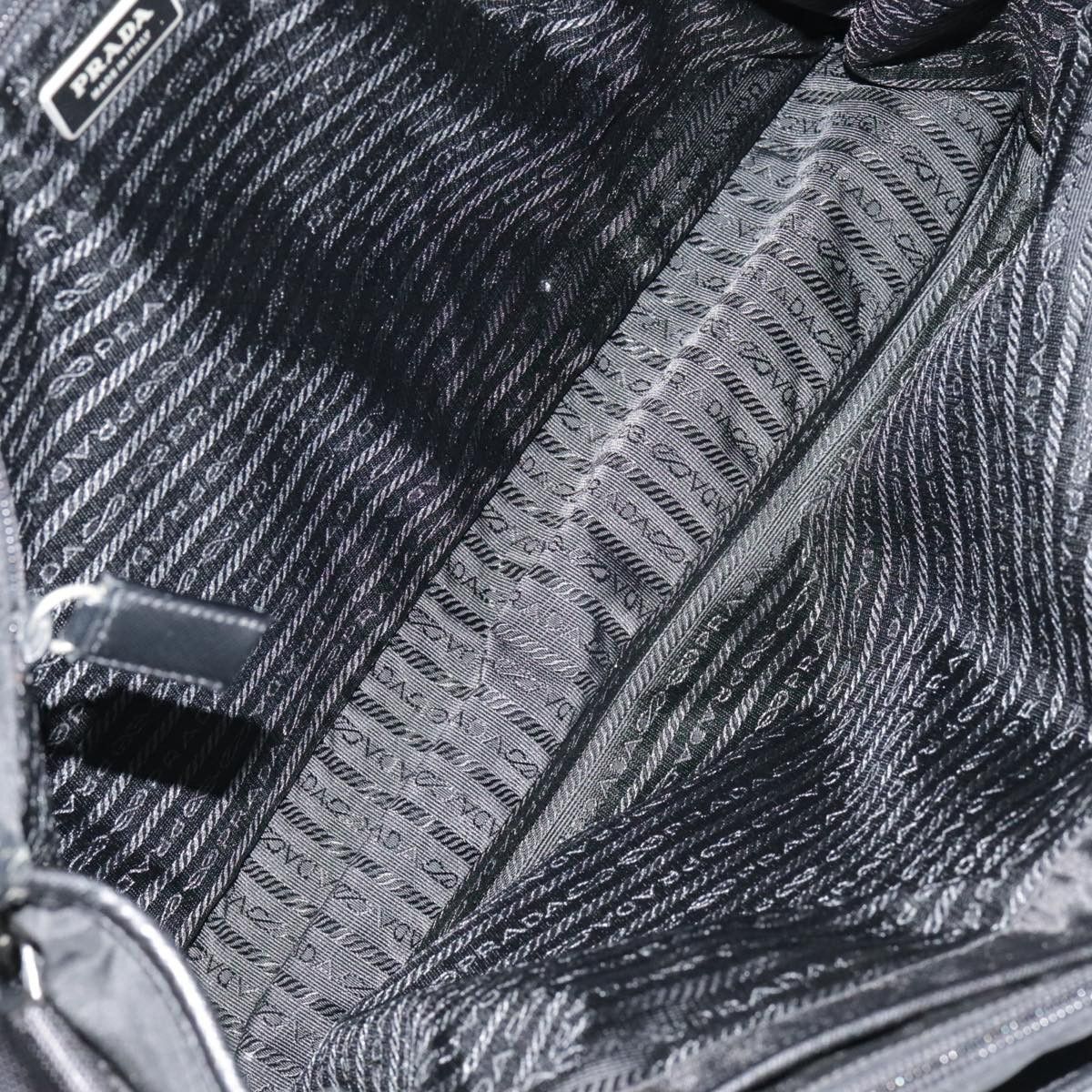 Prada Triangle Logo Black Synthetic Shoulder Bag (Pre-Owned) Size ONE SIZE - 11 Thumbnail
