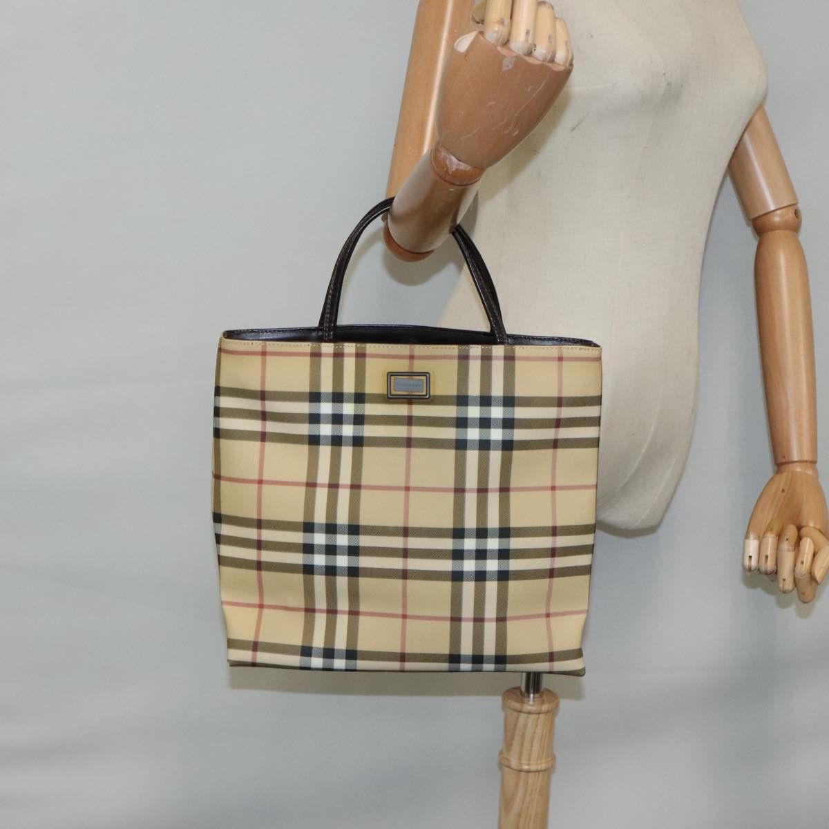 Burberry Nova Check Beige Canvas Handbag (Pre-Owned) Size ONE SIZE - 14 Thumbnail