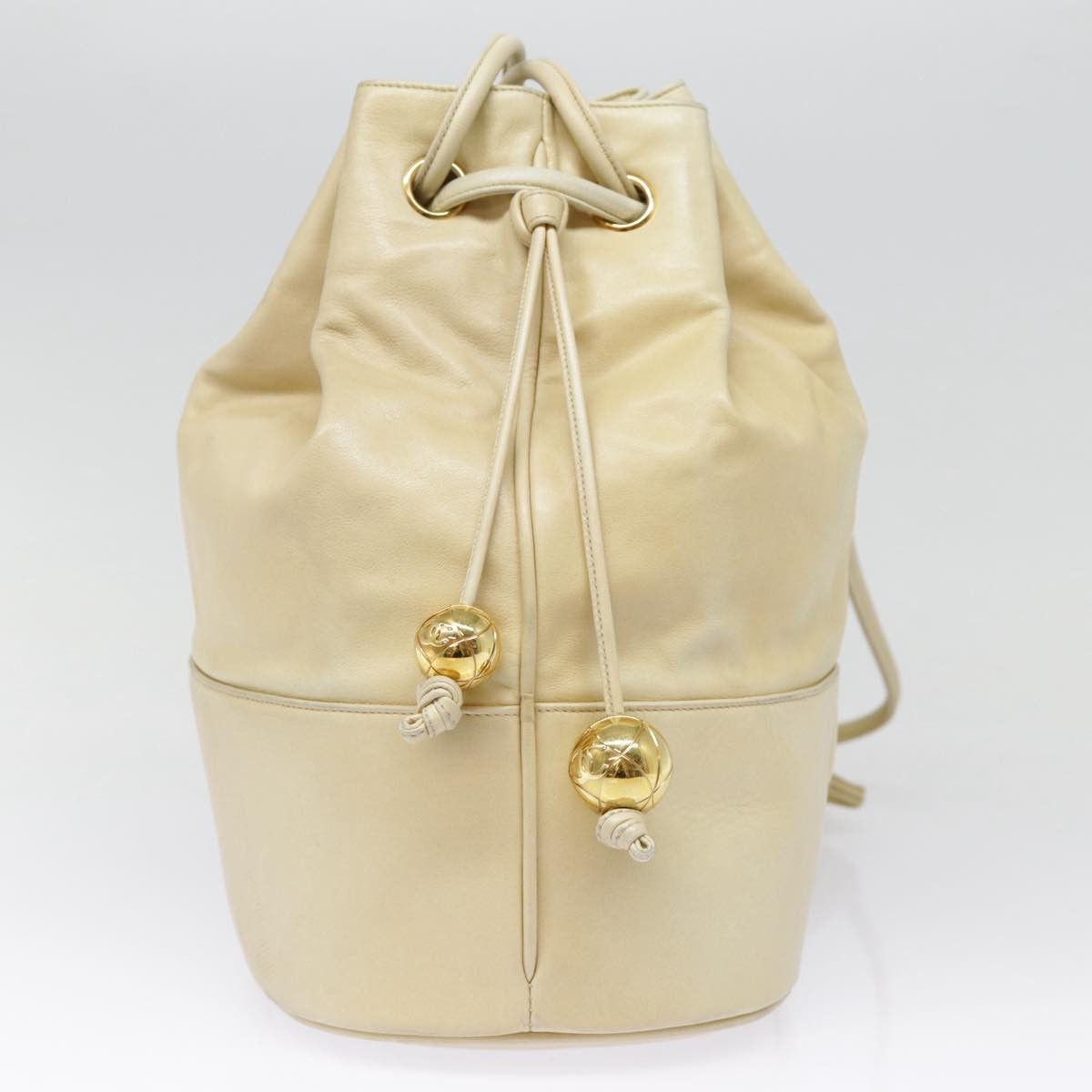 Chanel Logo Cc Beige Leather Shoulder Bag (Pre-Owned) Size ONE SIZE - 3 Thumbnail