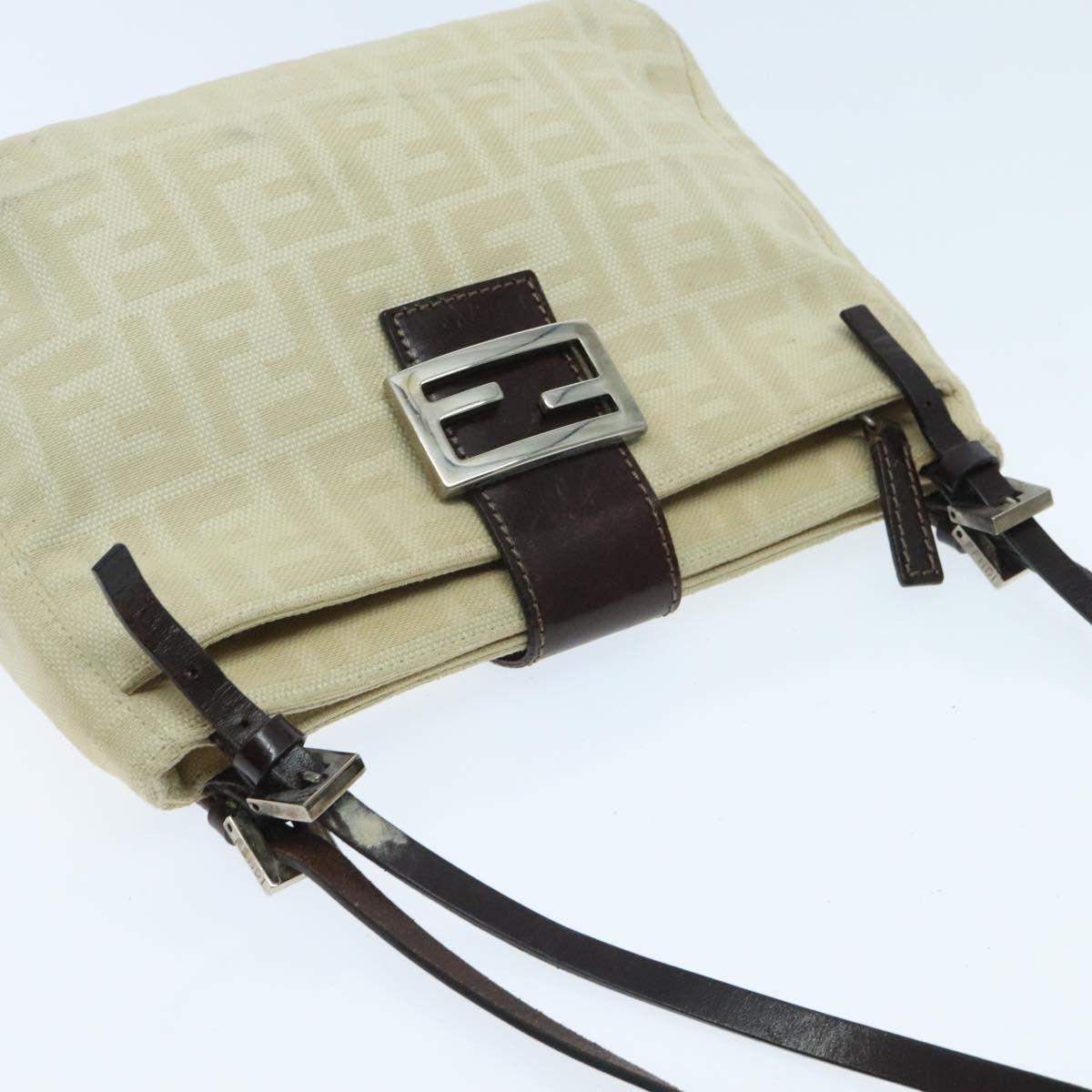 Fendi Mamma Baguette Beige Canvas Shoulder Bag (Pre-Owned) Size ONE SIZE - 16 Thumbnail