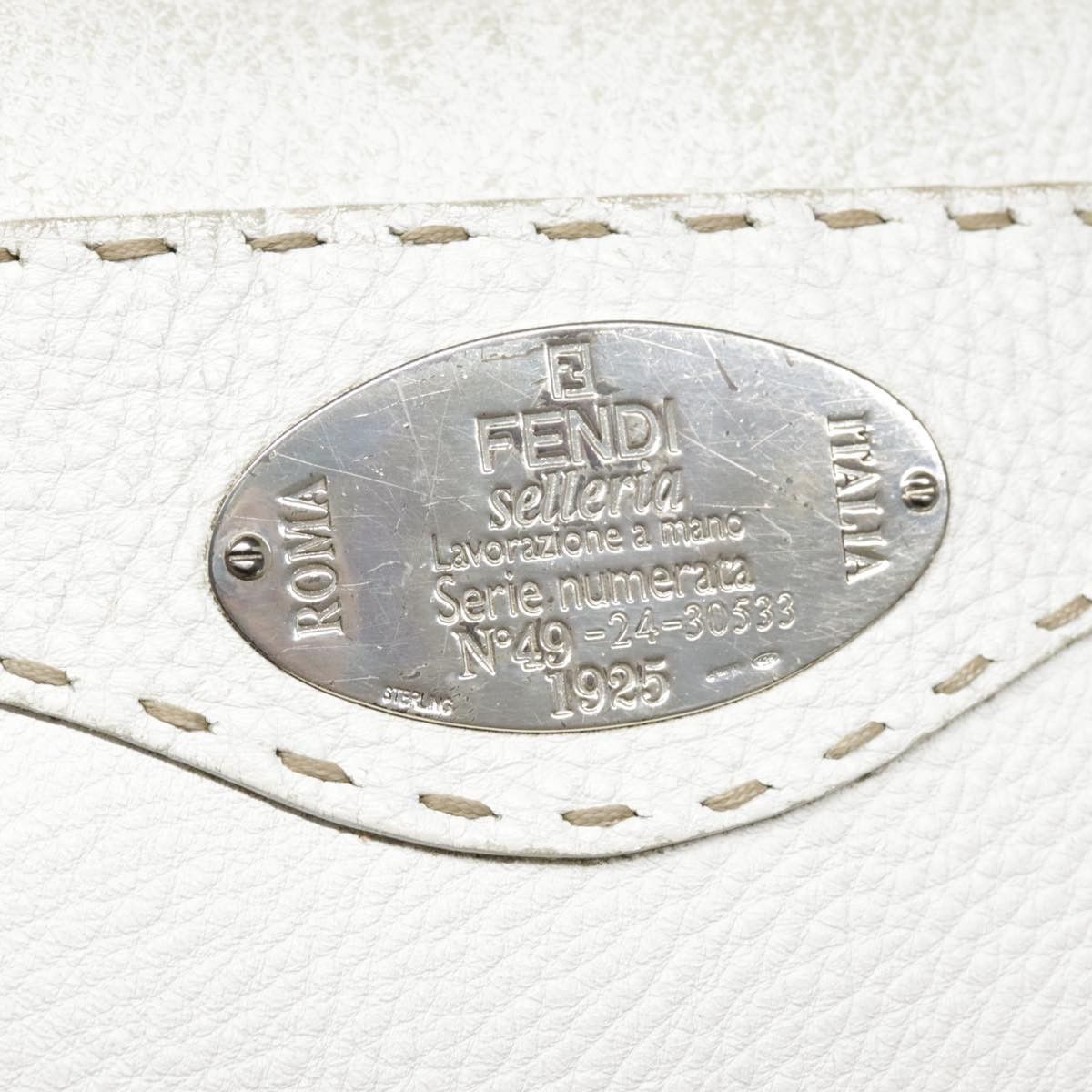 Fendi Selleria White Leather Shoulder Bag (Pre-Owned) Size ONE SIZE - 11 Thumbnail