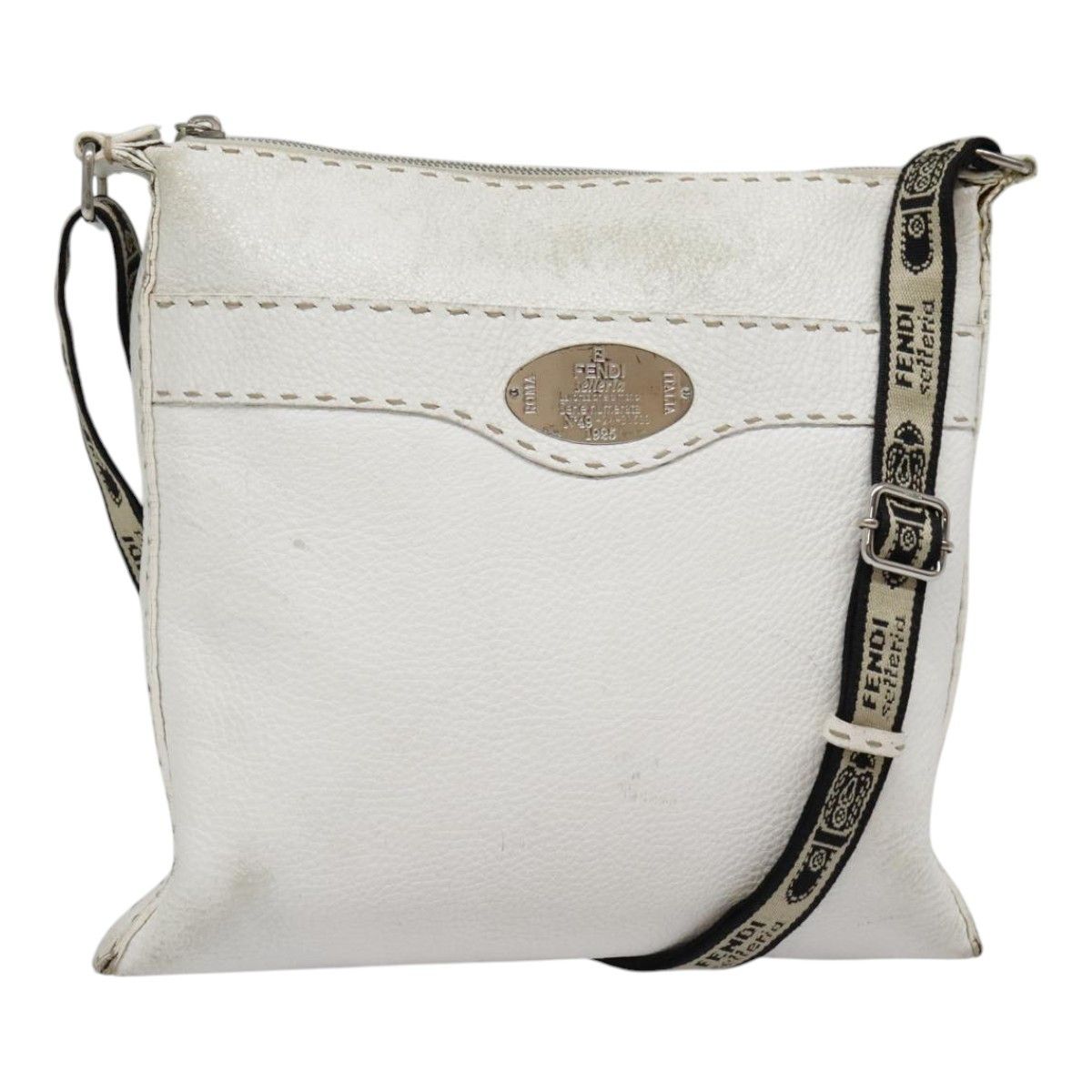 Fendi Selleria White Leather Shoulder Bag (Pre-Owned) Size ONE SIZE - 13 Thumbnail