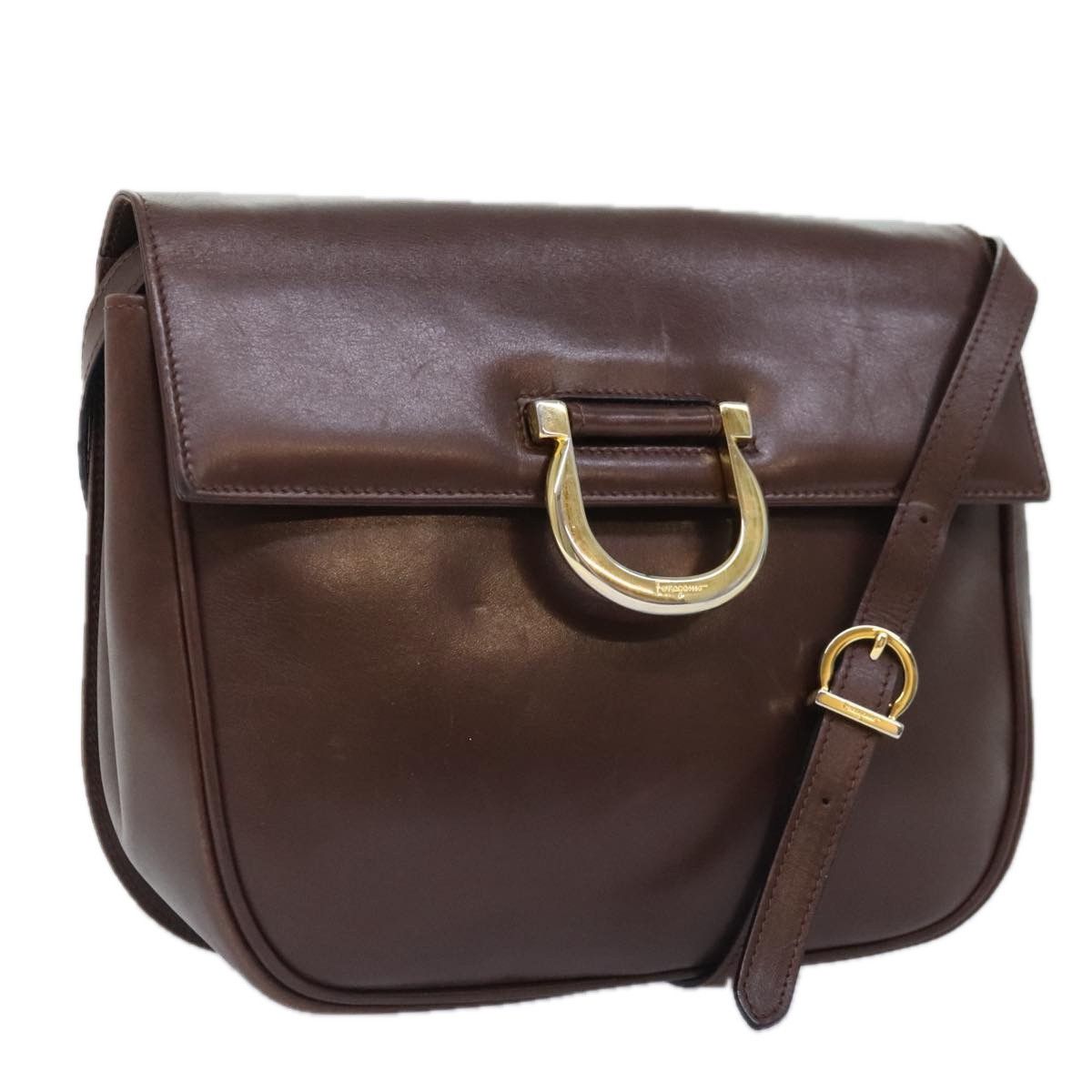 Salvatore Ferragamo Brown Leather Shoulder Bag (Pre-Owned) Size ONE SIZE - 14 Thumbnail