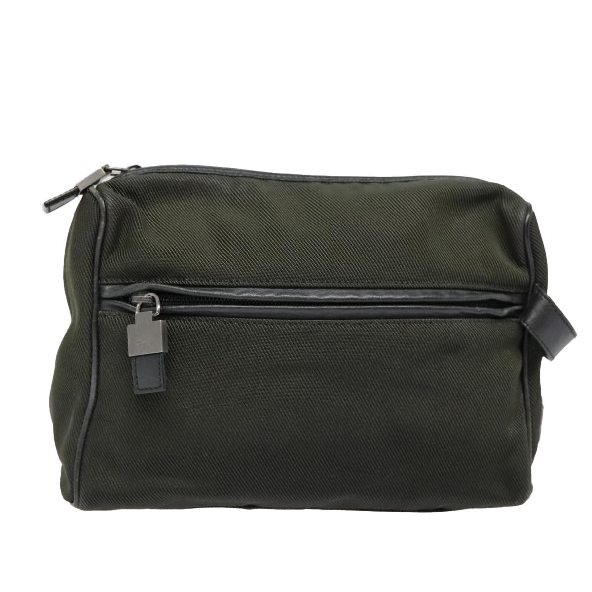 Salvatore Ferragamo Khaki Canvas Clutch Bag (Pre-Owned) Size ONE SIZE - 20 Thumbnail