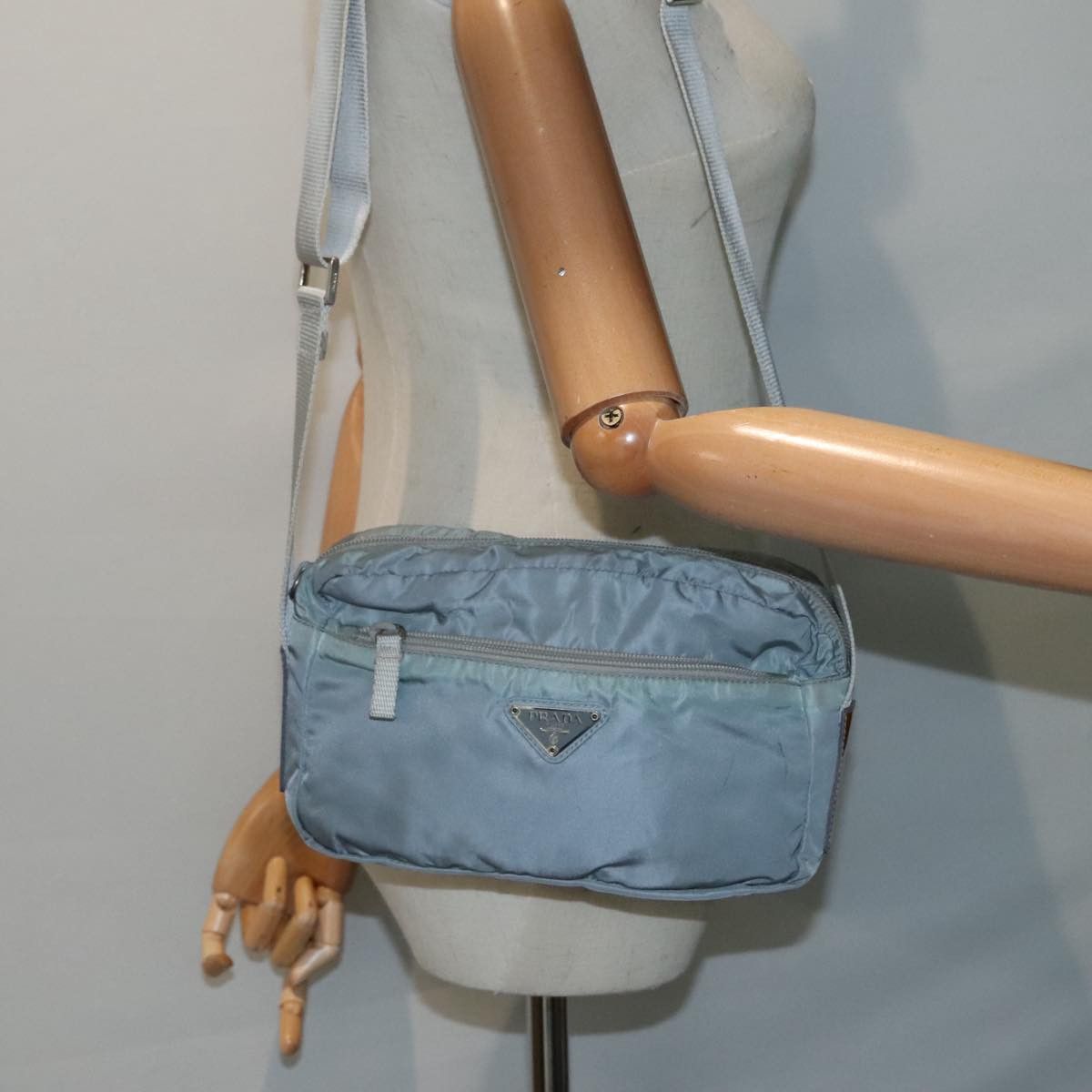 Prada Tessuto Blue Synthetic Shoulder Bag (Pre-Owned) Size ONE SIZE - 15 Thumbnail
