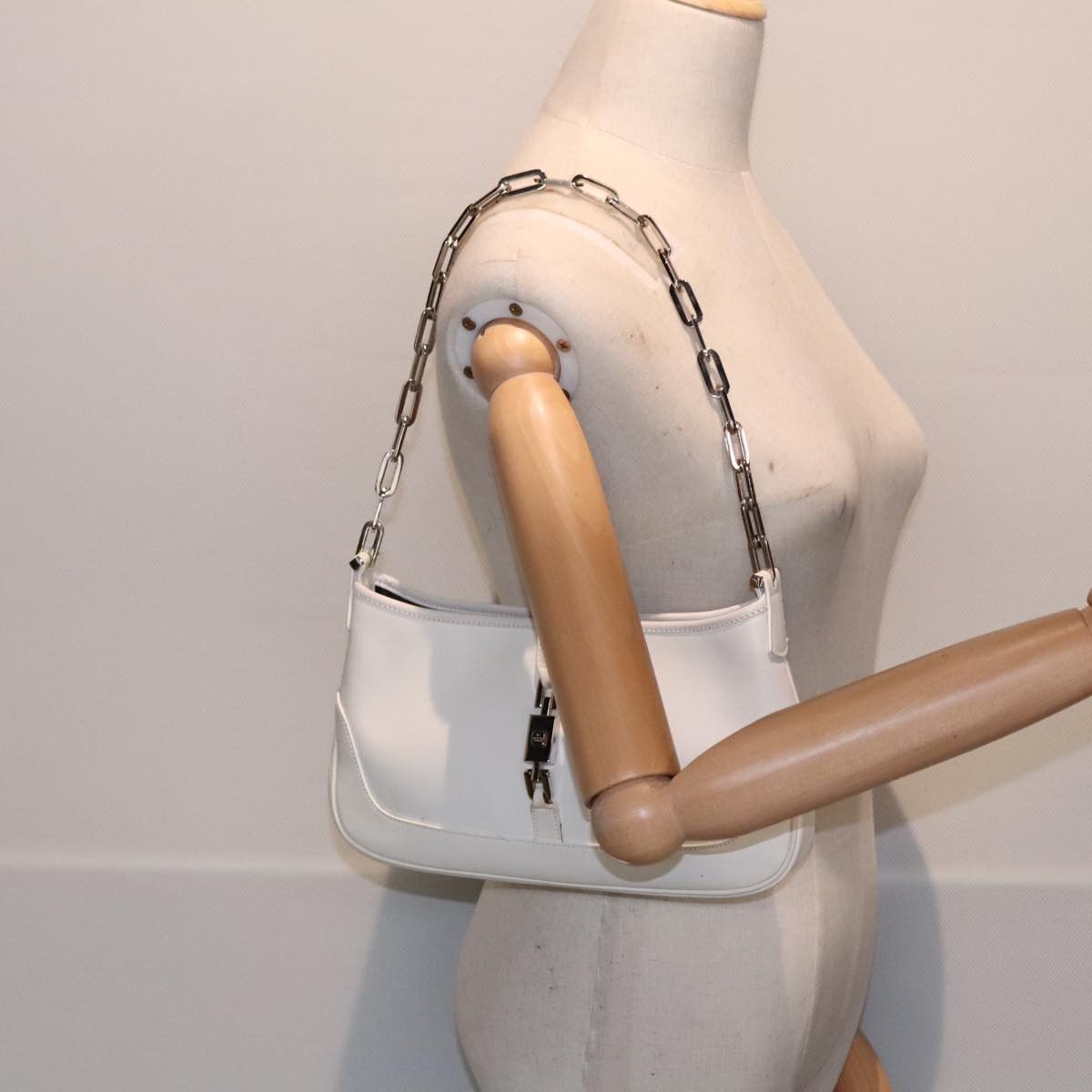 Gucci White Leather Shoulder Bag (Pre-Owned) Size ONE SIZE - 13 Thumbnail