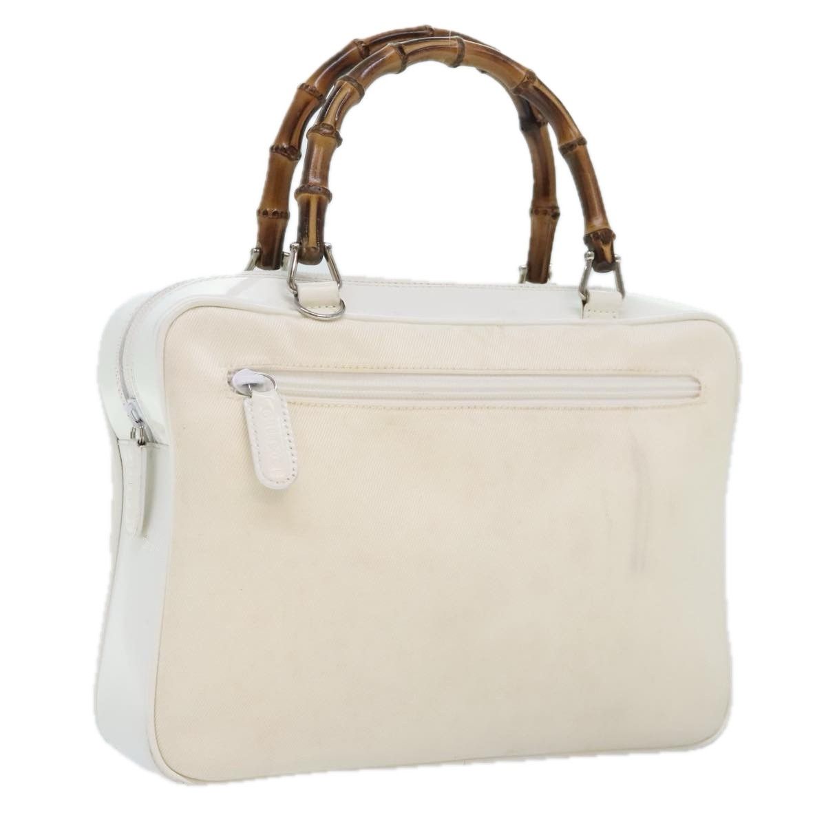 Gucci Bamboo White Leather Handbag (Pre-Owned) Size ONE SIZE - 12 Thumbnail