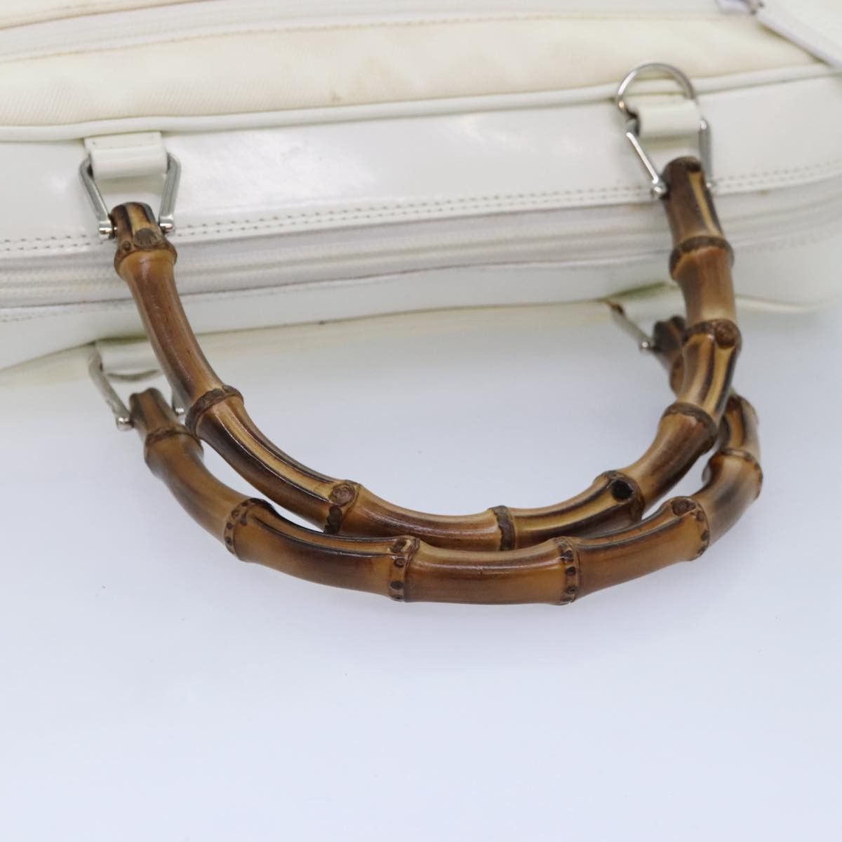 Gucci Bamboo White Leather Handbag (Pre-Owned) Size ONE SIZE - 15 Thumbnail