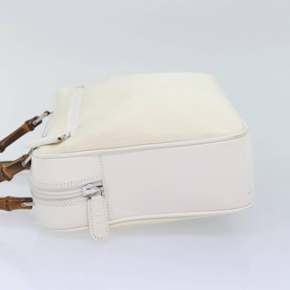 Gucci Bamboo White Leather Handbag (Pre-Owned) Size ONE SIZE - 3 Thumbnail