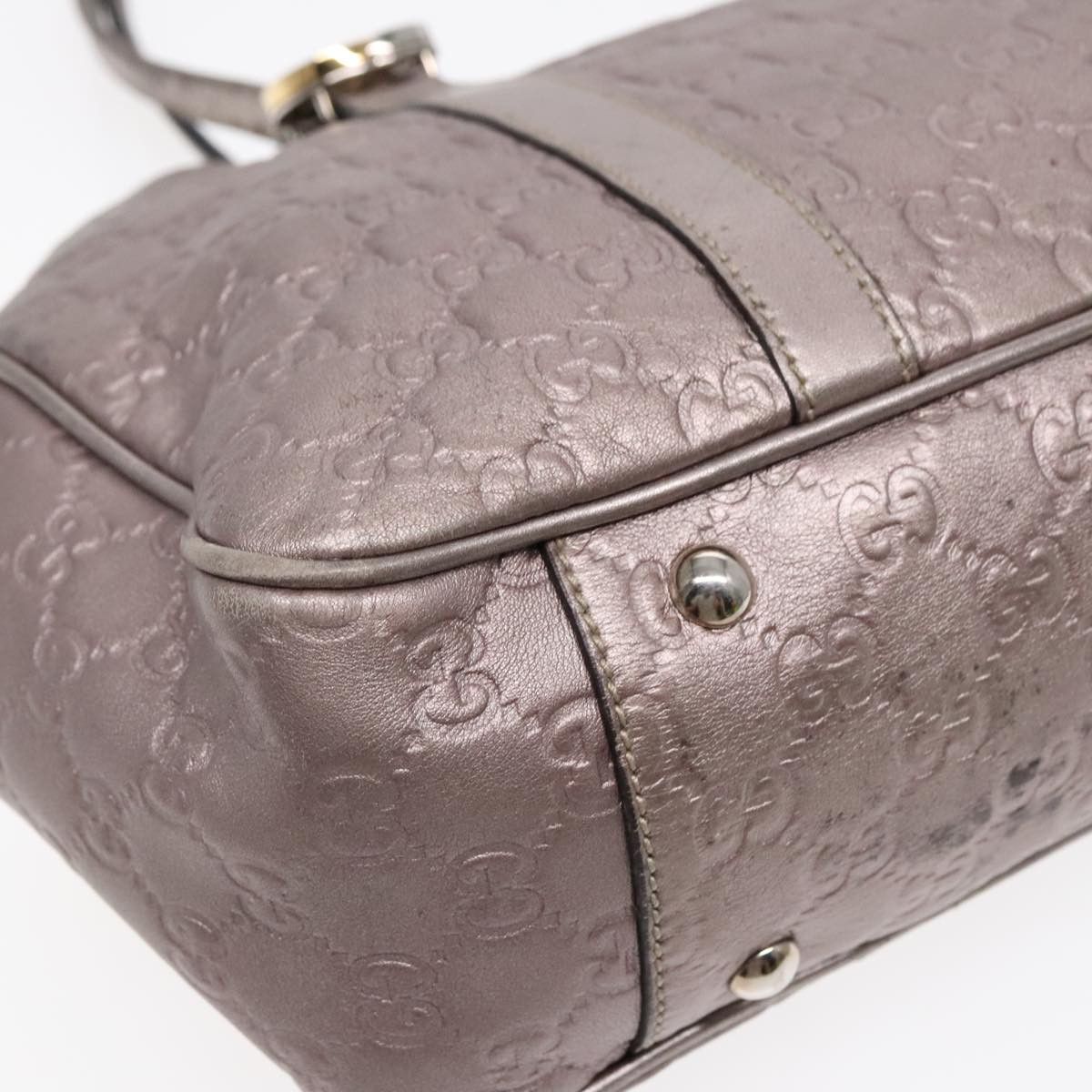 Gucci ssima Silver Leather Tote Bag (Pre-Owned) Size ONE SIZE - 10 Thumbnail