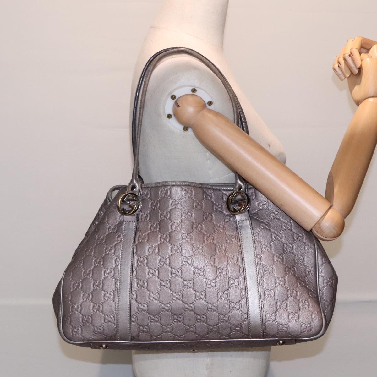Gucci ssima Silver Leather Tote Bag (Pre-Owned) Size ONE SIZE - 14 Thumbnail