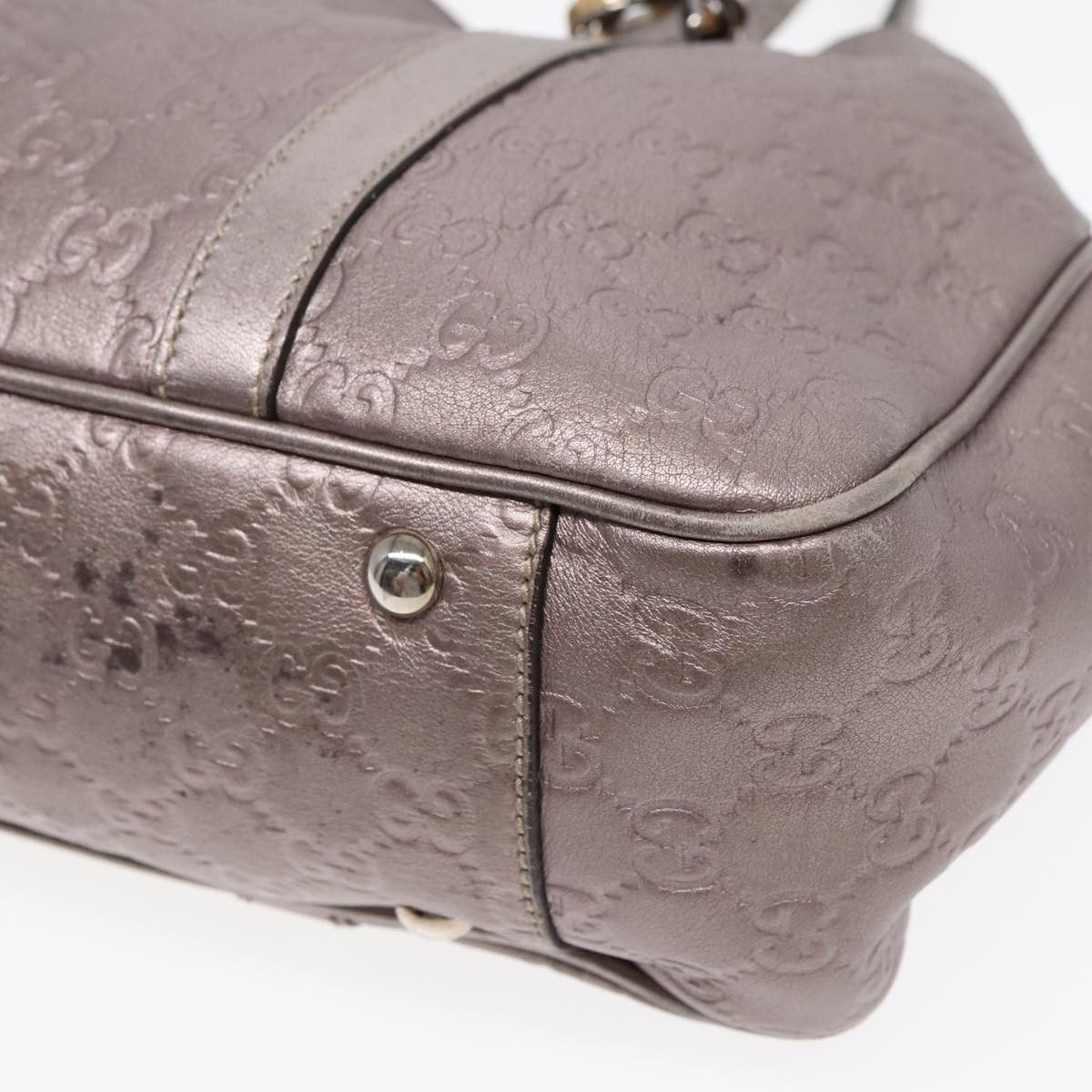 Gucci ssima Silver Leather Tote Bag (Pre-Owned) Size ONE SIZE - 7 Thumbnail
