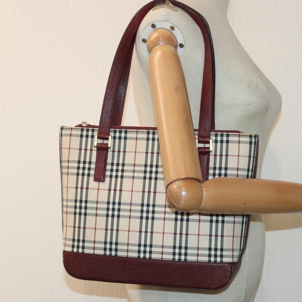 Burberry Nova Check Beige Canvas Tote Bag (Pre-Owned) Size ONE SIZE - 14 Thumbnail
