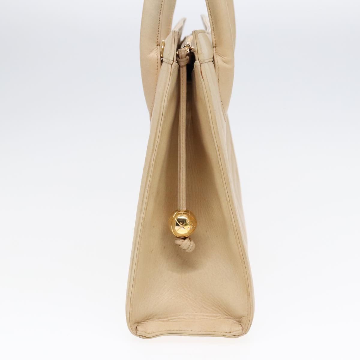 Chanel V-Stich Beige Leather Handbag (Pre-Owned) Size ONE SIZE - 4 Thumbnail