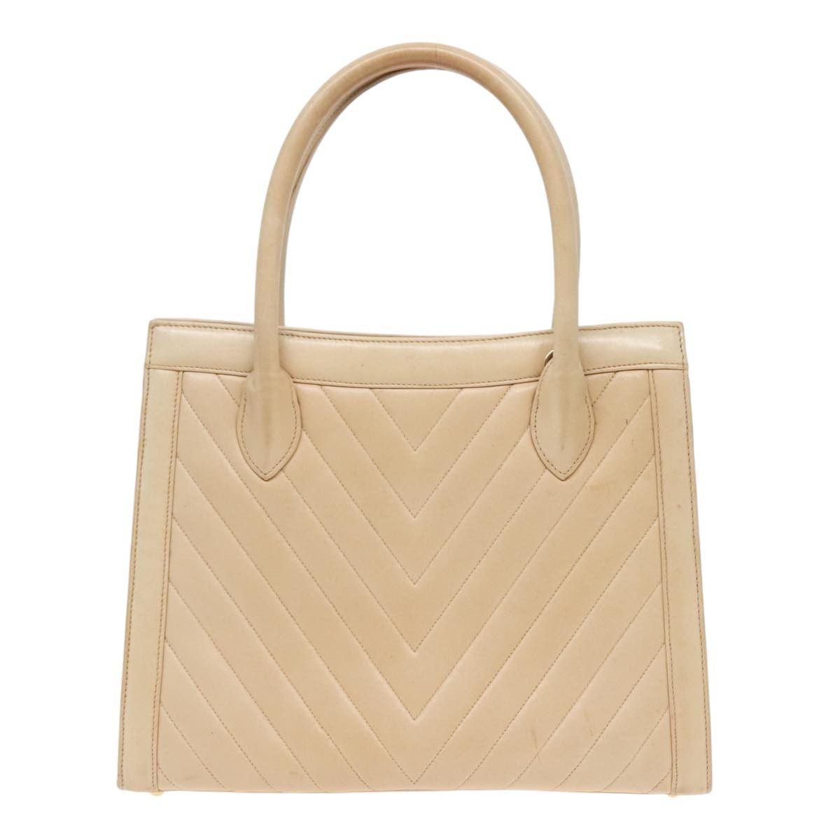 Chanel V-Stich Beige Leather Handbag (Pre-Owned) Size ONE SIZE - 2 Thumbnail