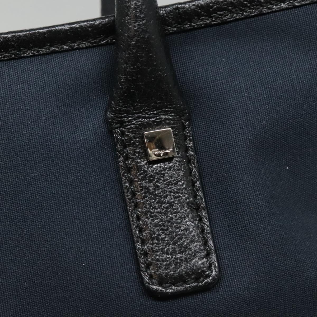 Salvatore Ferragamo Navy Canvas Tote Bag (Pre-Owned) Size ONE SIZE - 16 Thumbnail