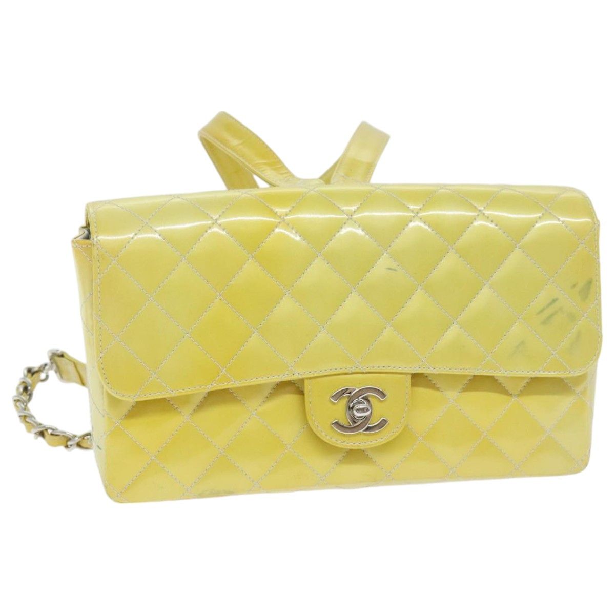 Chanel Timeless Yellow Patent Leather Backpack Bag (Pre-Owned) Size ONE SIZE - 17 Thumbnail