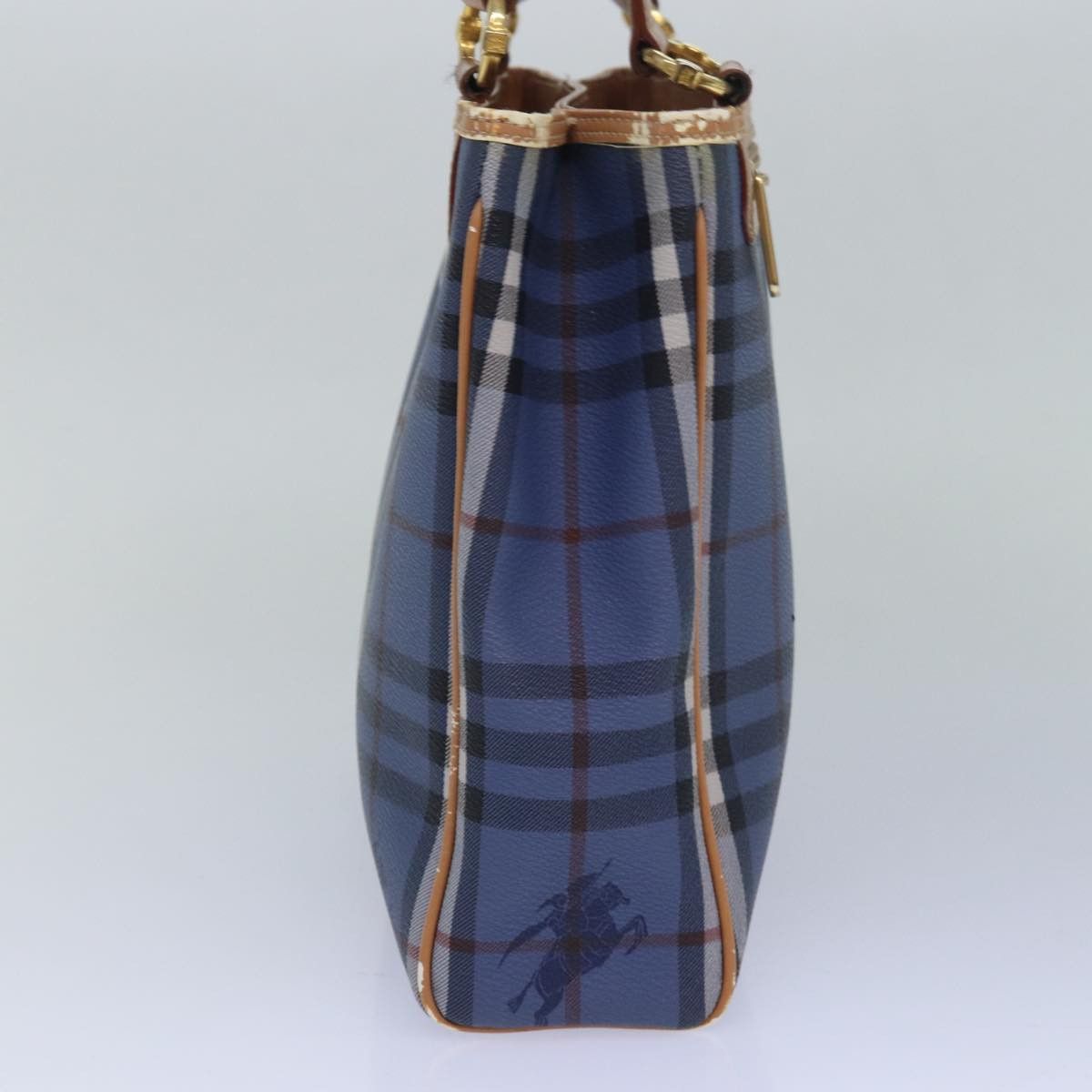 Burberry Nova Check Blue Canvas Tote Bag (Pre-Owned) Size ONE SIZE - 3 Thumbnail