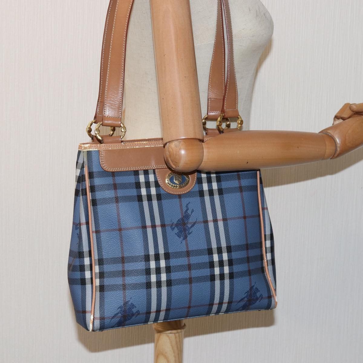 Burberry Nova Check Blue Canvas Tote Bag (Pre-Owned) Size ONE SIZE - 11 Thumbnail