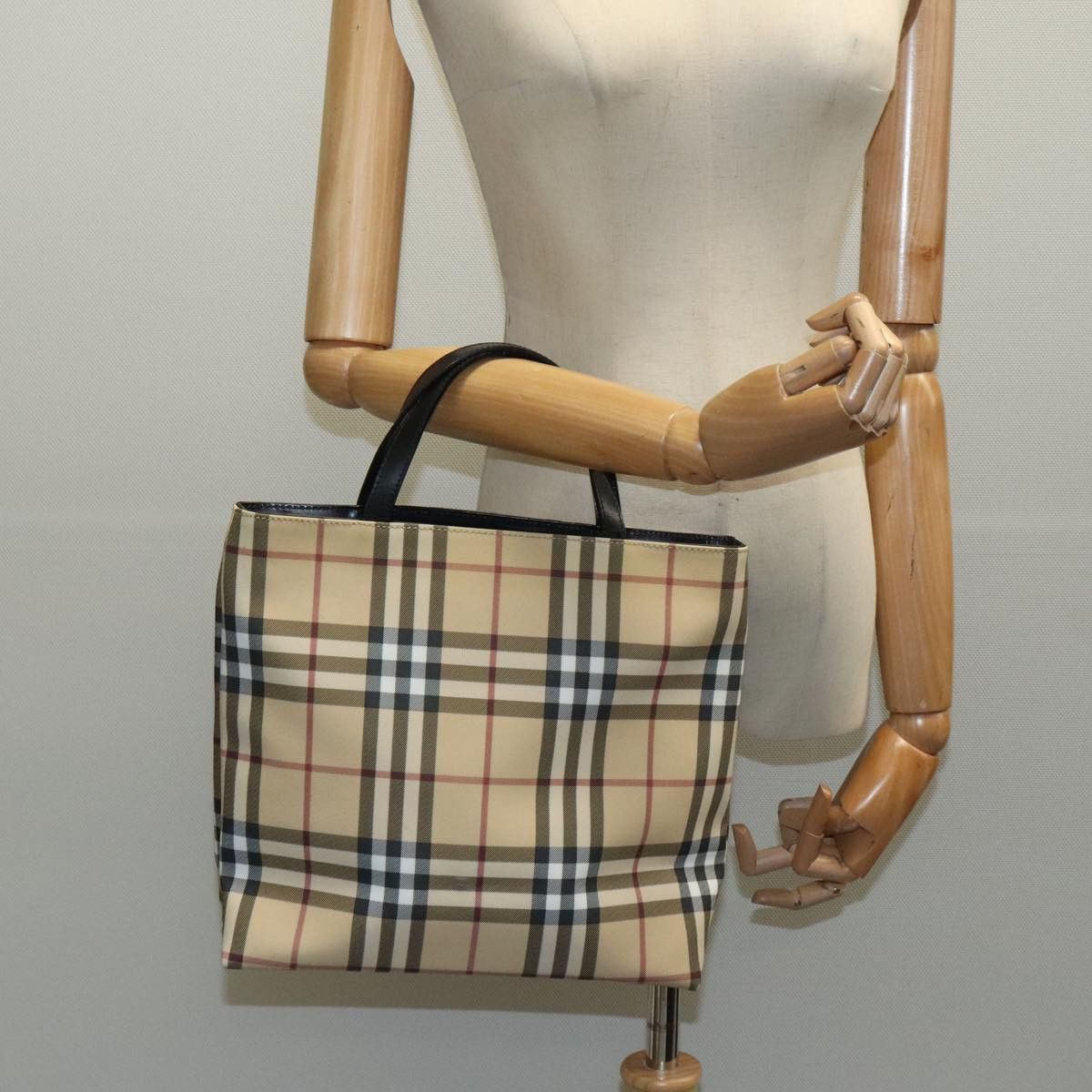 Burberry House Check Beige Canvas Handbag (Pre-Owned) Size ONE SIZE - 13 Thumbnail
