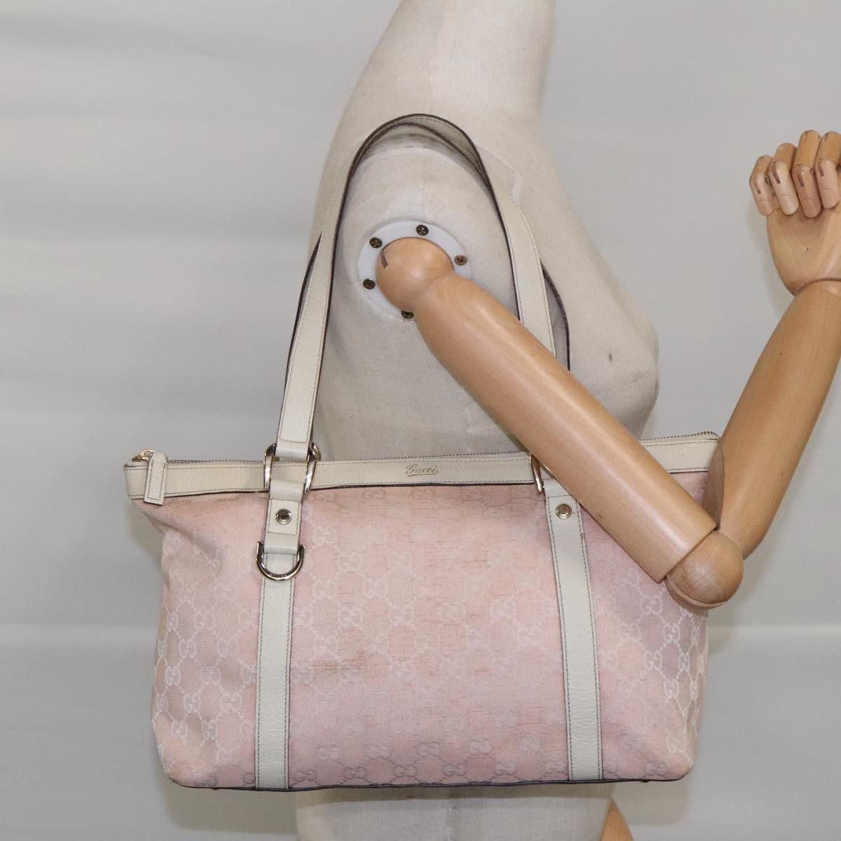 Gucci Abbey Pink Canvas Tote Bag (Pre-Owned) Size ONE SIZE - 11 Thumbnail