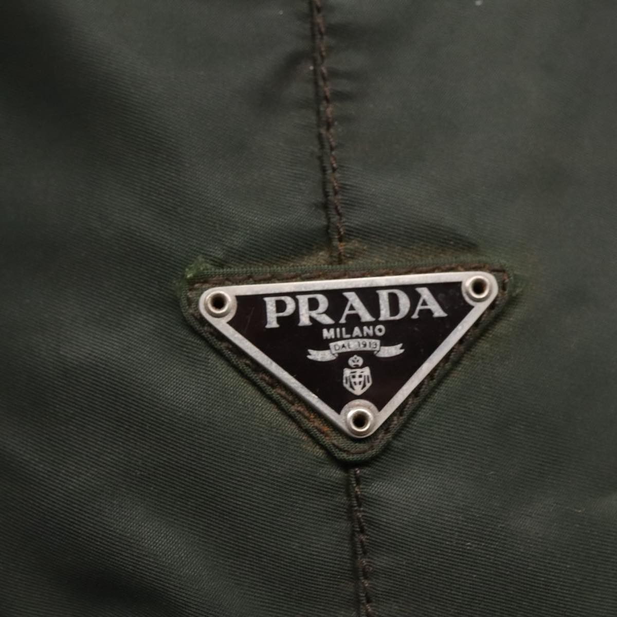 Prada Triangle Logo Green Synthetic Handbag (Pre-Owned) Size ONE SIZE - 18 Thumbnail